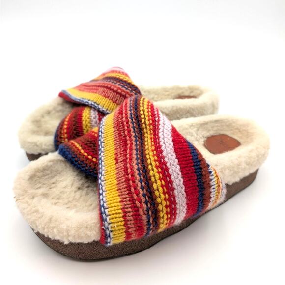 Chloé Wavy Shearling Knit Slides Sandals Women's Multicolor Size US6.5 EU37 - Picture 1 of 13